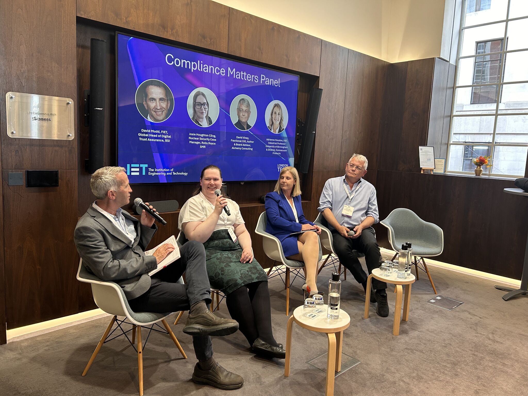 David Viney speaking on the Compliance Matters panel at IET London: Savoy Place, London Tech Week 2026